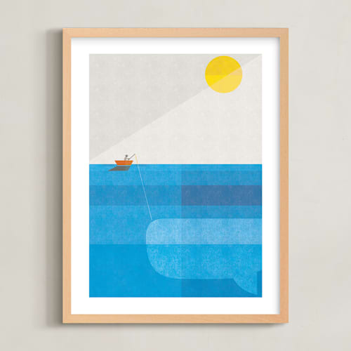 This is a azure kids wall art with standard by Robert and Stella called deep sea voyage