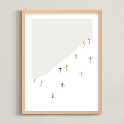This is a ice kids wall art with standard by Ellen Schlegelmilch called happy skiers