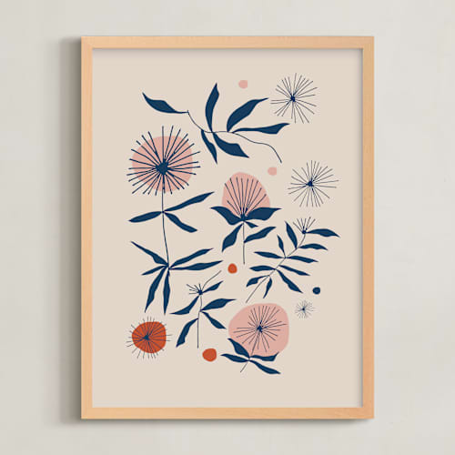 This is a vintage kids wall art with standard by Kate Capone called vintage floral set i