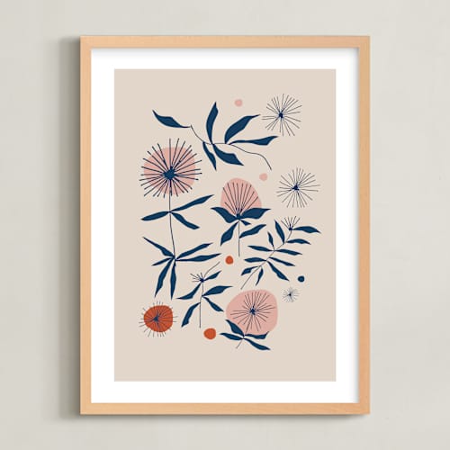 This is a vintage kids wall art with standard by Kate Capone called vintage floral set i