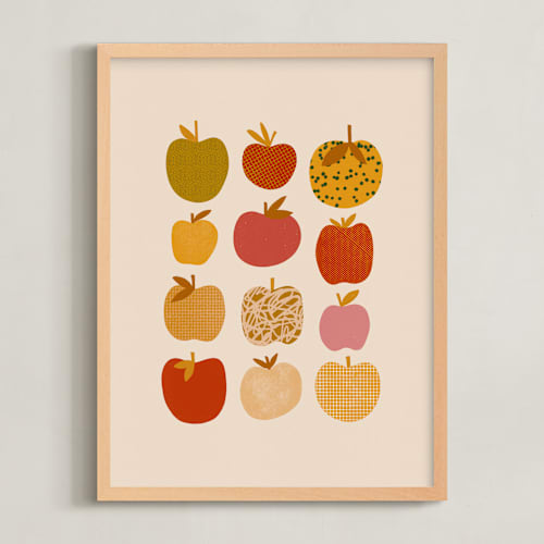 This is a sherbet multi kids wall art with standard by Alisa Galitsyna called apples