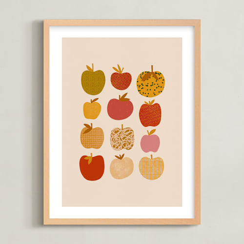 This is a sherbet multi kids wall art with standard by Alisa Galitsyna called apples