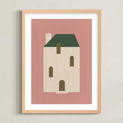 This is a dusty rose kids wall art with standard by Ani Somi called maisonette
