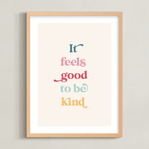 This is a cupcake kids wall art with standard by Leah Ragain called it feels good to be kind