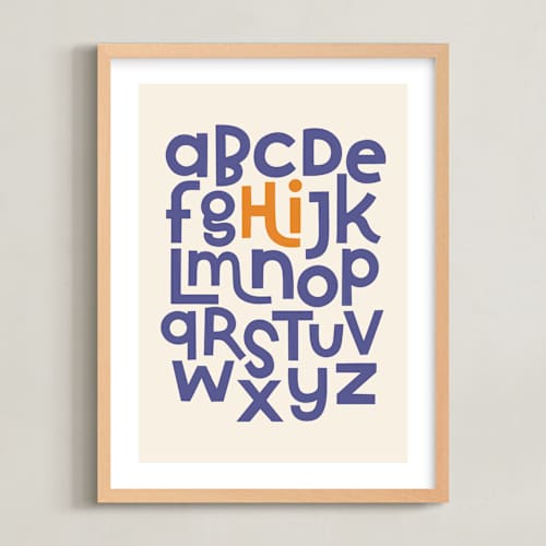 This is a indigo kids wall art with standard by Krissy Callahan called hi from the alphabet