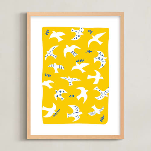 This is a yellow art with standard by Ariel Rutland called taking flight