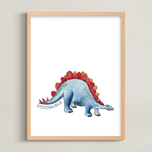 This is a capri art with standard by Rachel Getz called watercolor dino party stegosaurus