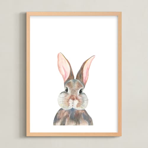 This is a grey art with standard by Together Apart called curious bunny