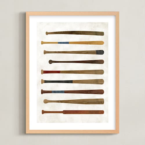 This is a dust art with standard by Heather Schertzer called vintage bats