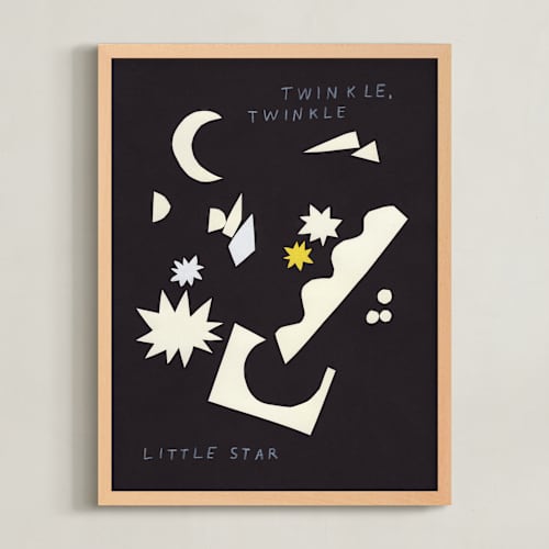 This is a twilight nursery wall art with standard by Elliot Stokes called twinkle, twinkle little star