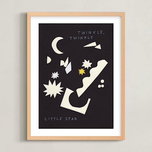 This is a twilight nursery wall art with standard by Elliot Stokes called twinkle, twinkle little star