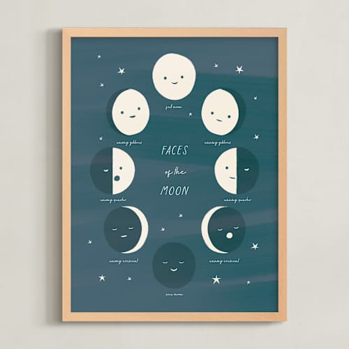 This is a slate nursery wall art with standard by Ani Somi called faces of the moon