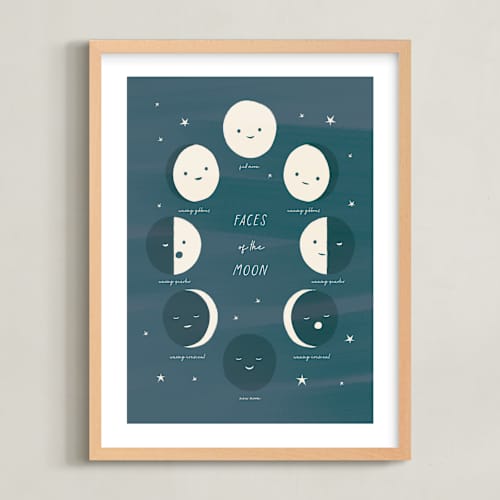 This is a slate nursery wall art with standard by Ani Somi called faces of the moon