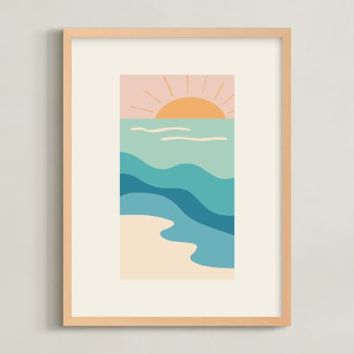 This is a saltwater nursery wall art with standard by Jessica C Nugent called sunset serenades no.2