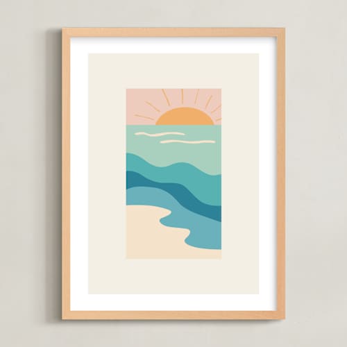 This is a saltwater nursery wall art with standard by Jessica C Nugent called sunset serenades no.2