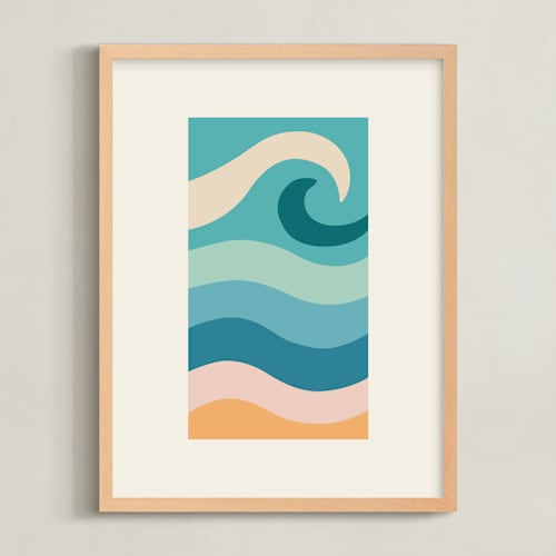 This is a saltwater nursery wall art with standard by Jessica C Nugent called sunset serenades no.1