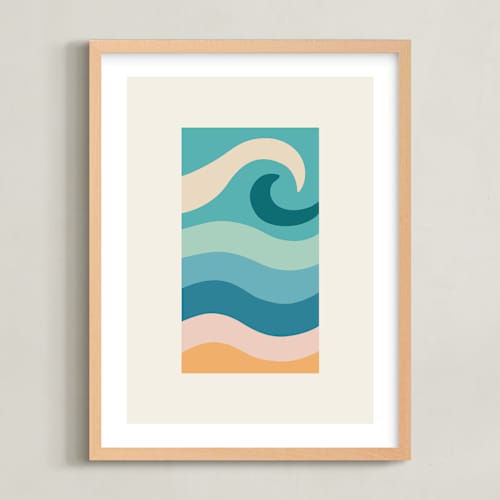 This is a saltwater nursery wall art with standard by Jessica C Nugent called sunset serenades no.1