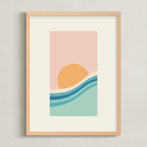 This is a saltwater nursery wall art with standard by Jessica C Nugent called sunset serenades no.3