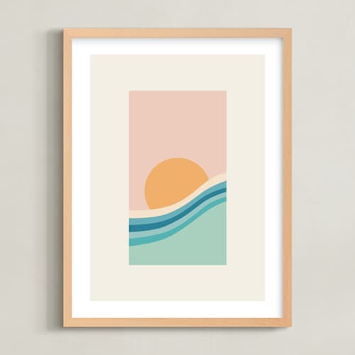 This is a saltwater nursery wall art with standard by Jessica C Nugent called sunset serenades no.3