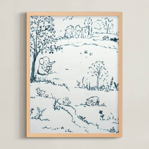 This is a indigo nursery wall art with standard by Arohika Verma called fun in the sun