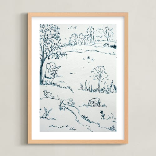 This is a indigo nursery wall art with standard by Arohika Verma called fun in the sun