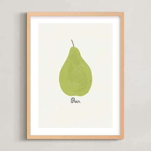 This is a anjou green nursery wall art with standard by Betsy Siber called round fruit duo 2