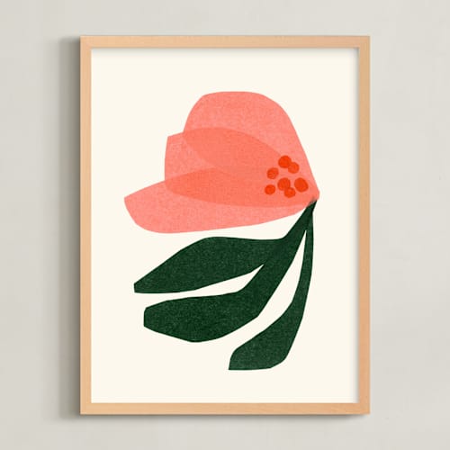 This is a flamingo nursery wall art with standard by Carrie Moradi called dancing florals 3