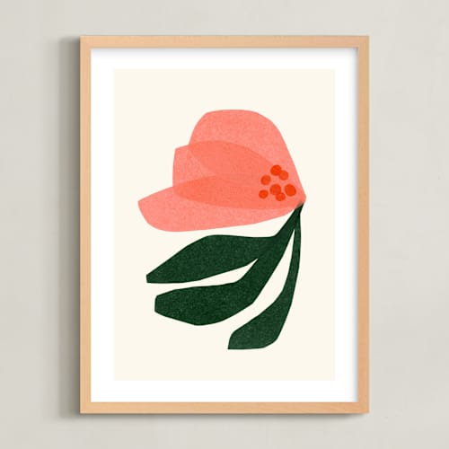 This is a flamingo nursery wall art with standard by Carrie Moradi called dancing florals 3