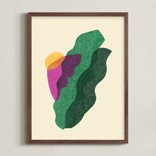 This is a tropical green art with standard by Carrie Moradi called la flor