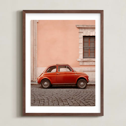 This is a red rosa art with standard by Kelsey Mucci called an italian classic in rome