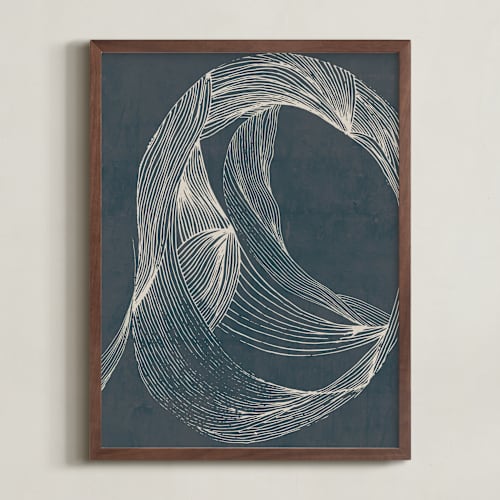 This is a whale blue art with standard by Lucrecia Caporale called dancing lines