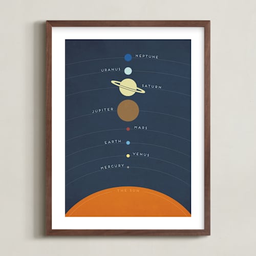 This is a white kids wall art with standard by Jennifer Morehead called solar