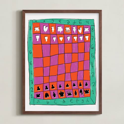 This is a tropical kids wall art with standard by Simona Camp called colorful chess