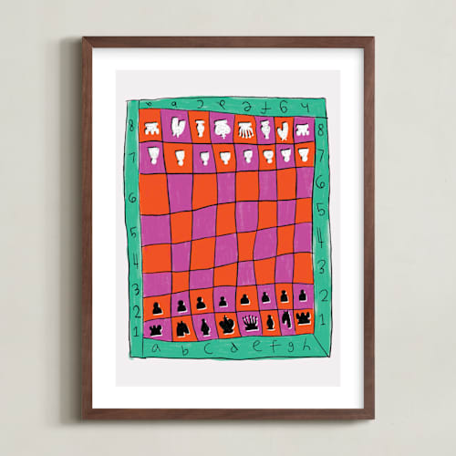 This is a tropical kids wall art with standard by Simona Camp called colorful chess