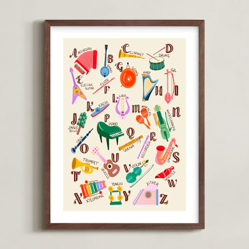 This is a retro rainbow art with standard by DorothyDear Creations called musical alphabet