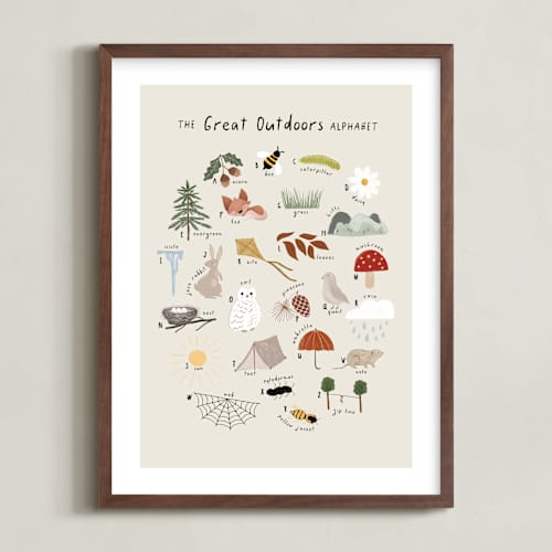 This is a nature art with standard by Maja Cunningham called the great outdoors alphabet