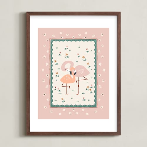 This is a vintage blush nursery wall art with standard by Dominika Godette called vintage safari 2