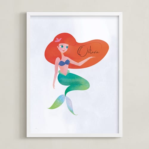 This is a starfish disney art with standard by Lori Wemple called under the sea with ariel from disney's the little mermaid