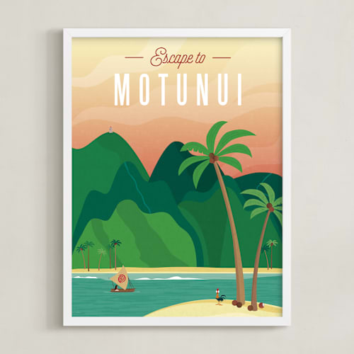 This is a sunset disney art with standard by Erica Krystek called escape to motunui