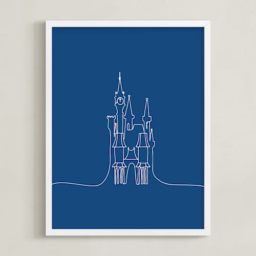 This is a midnight disney art with standard by Britt Mills called the castle from disney's cinderella