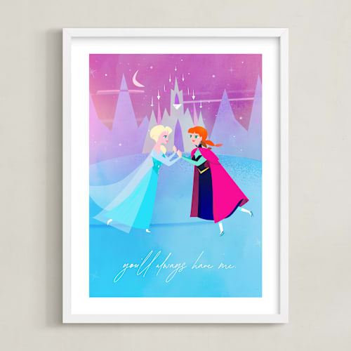 This is a ice disney art with standard by Lori Wemple called elsa and anna from disney's frozen