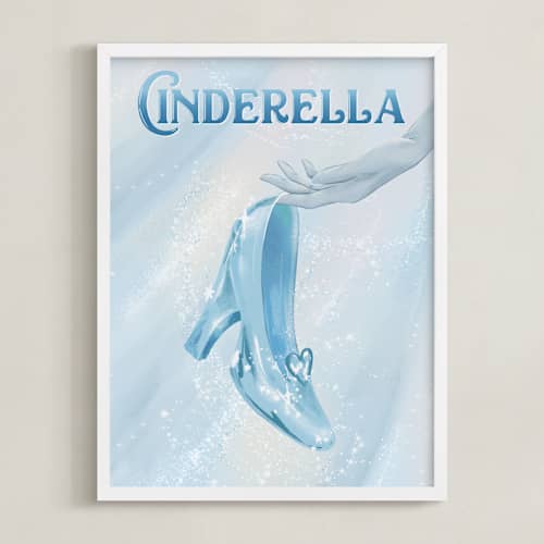 This is a glass disney art with standard by Leah Bisch called disney's cinderella glass slipper