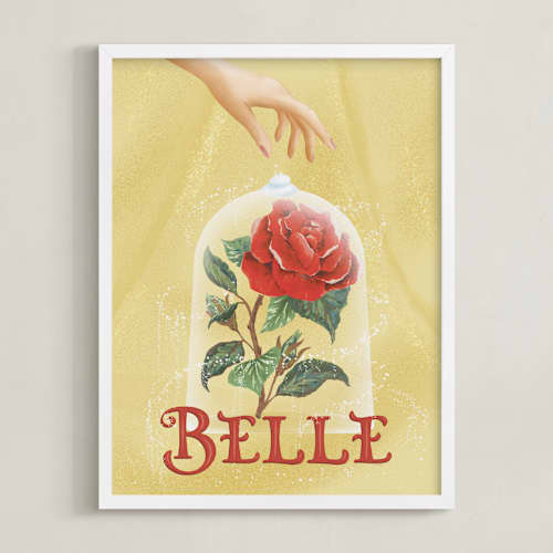 This is a golden disney art with standard by Leah Bisch called disney's belle rose