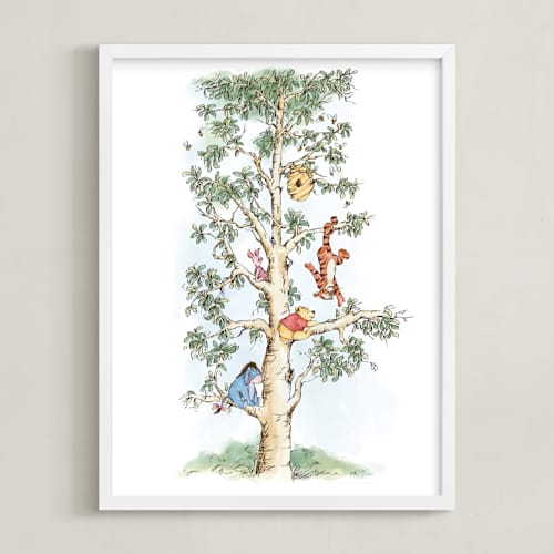 This is a green disney art with standard by Emma Adams called disney's winnie the pooh tree