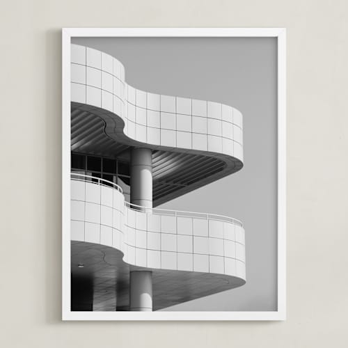 This is a black & white art with standard by lulu and isabelle called curves and squares 1