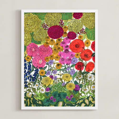 This is a garden green art with standard by Janie Allen called flower hour