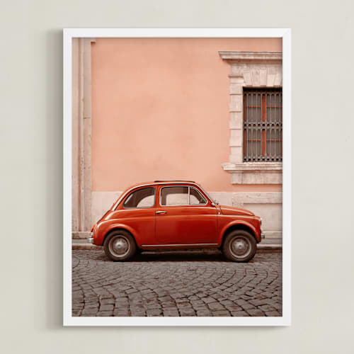 This is a red rosa art with standard by Kelsey Mucci called an italian classic in rome