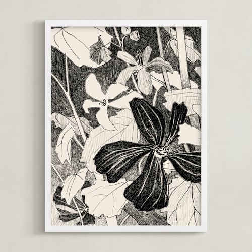 This is a graphite gray art with standard by Catilustre called campo de malvas 1