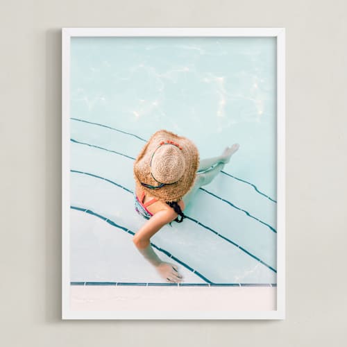 This is a poolside blue art with standard by Alicia Abla called floppy hat