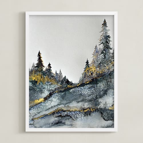 This is a gilded art with standard by Katy Abraham called blue forest